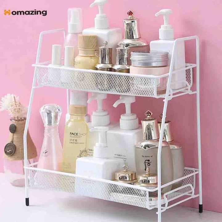 2 Layer Multi Purpose Iron Organizer Shelf My Store