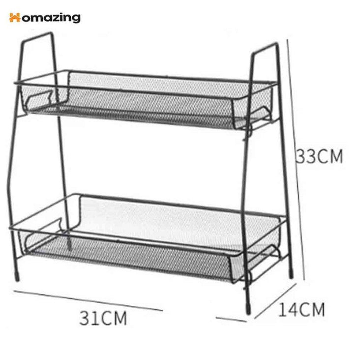 2 Layer Multi Purpose Iron Organizer Shelf My Store