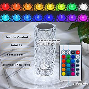 Bedside Acrylic Usb Rechargeable Table Lamp – With Remote My Store