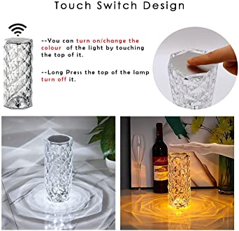 Bedside Acrylic Usb Rechargeable Table Lamp – With Remote My Store