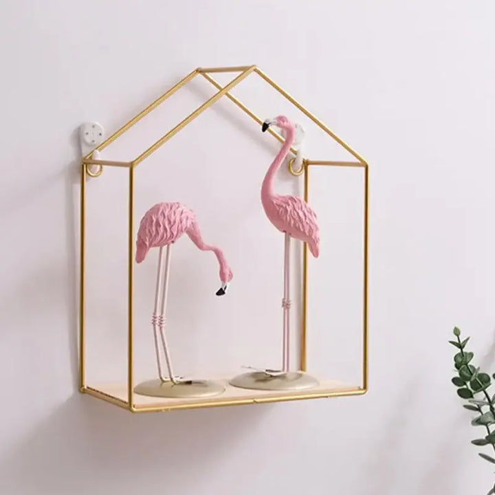 Double Layer Wooden Wall Shelf My Store