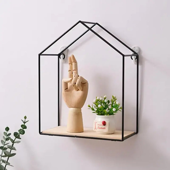 Double Layer Wooden Wall Shelf My Store