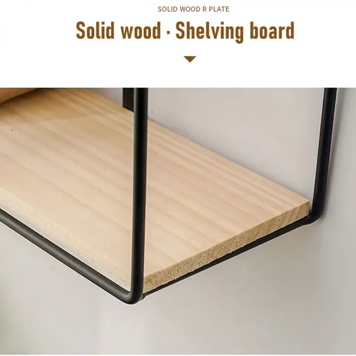 Double Layer Wooden Wall Shelf My Store